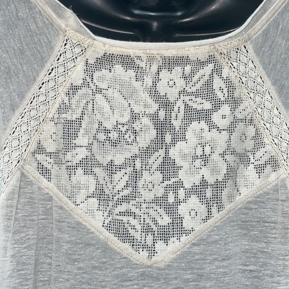 Free People | slub knit lace trim  3/4 sleeve top XS - Picture 6 of 7
